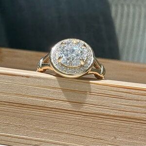 IGI Certified 14K Gold 1.55ct  Halo Brilliant Round Lab Grown Diamond Ring 6